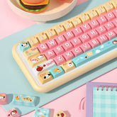 Cute Kitty Puppy Toast Keycap Set